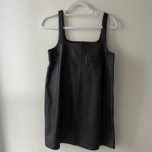 COS Leather Mini Pinafore Dress